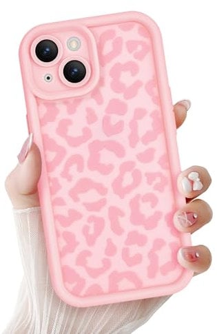 Newseego Case Compatible for iPhone 15 6.1”, Aesthetic Leopard Print Styles Pattern Design for Girls Women Phone Case Soft Slim TPU All-inclusive Lens Shockproof Cover for iPhone 15 - Pink