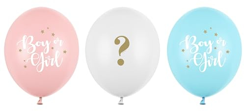 Set 10 Luftballons 'Boy or Girl' pastell Ballons Junge oder Mädchen Geschlechtsenthüllungsparty Gender Reveal Babyparty Luftballon Baby Helium geeignet