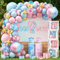 vamei 122Stk Gender Reveal Party Deko Babyparty Deko mit Ballonbox Luftballon Girlande Blau Rosa Boy or Girl Gender Reveal Ballon Baby Boxen Baby Shower Deko
