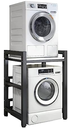 Adjustable Height Dryer Stand - Portable Stacking Kit for Front Loader Washing Machine and Tumble Dryer - Max LoadOver Washing Machine Storage Rack Unit in