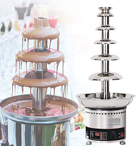 SmPinnaA Chocolate Fondue Fountain,Chocolate Fountain Machine 4/5/6/7 Tier Electric Chocolate Fountain Machine Chocolate Fondue Set for Strawberries,Cherries,Marshmallow,4Tier,6Tier