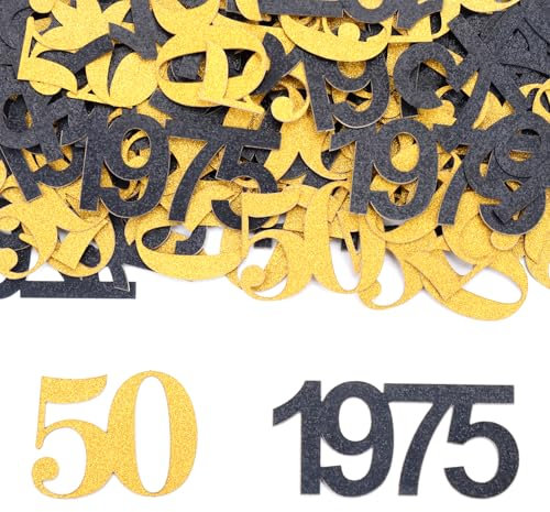 GoldRock Konfetti 50. Geburtstag Deko Groß 3,5-5cm, 100 Stk Goldene Hochzeit Tischdeko 1975, Mann Frau Streudeko, Geburtstagsdeko