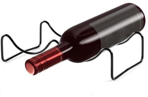 Weinregal, Flaschenregal, Weinregal Metall, Vorratskammer - Wasserflaschenhalter für Küchenschränke Arbeitsplatte Kühlschrank, Flaches Flaschenregal, Home Metall Weinflaschenregal, Schwarz