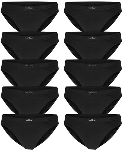 TOM TAILOR Herren Slips | 10er Pack (DE/NL/SE/PL, Alphanumerisch, XL, Regular, Regular, 10 x schwarz)