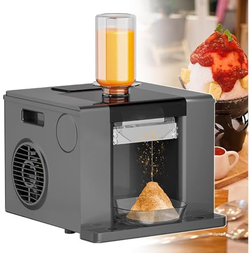 DDZJTPP Professioneller Automatischer Eisrasierer Und Schneekegel-Maker 60 Kg/Tag, Mit Luftkühlung | One-Touch-Reinigung, 750Ml-Schüssel | Für Bubble-Tea-Shops/Cafés/Bars/Restaurants,Black