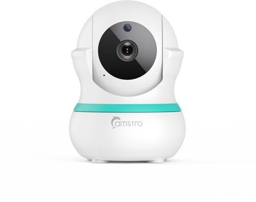 CAMSTRO Babyphone add on Kamera, Remote Pan Tilt Zoom, Two-Way Talk-Back Audio, Long Range, Night Vision, Night Light, Lullabies, Temperature Monitoring