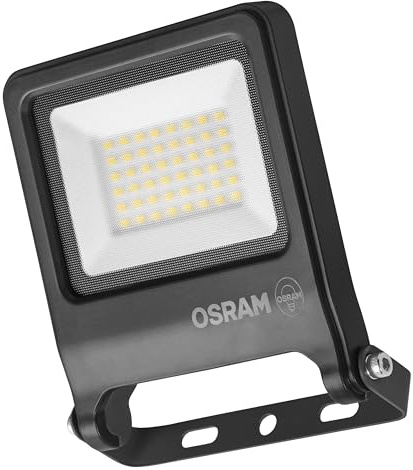 Osram ENDURA FLOOD PC 30W LED-Fluter, 3000K warmweiß, 3000 Lumen, IP65 Flutlicht, 110° Lichtwinkel, 100 lm/W, Grau, 2-Pack