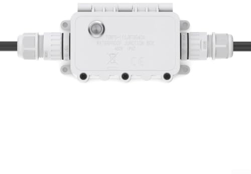 Smart Outdoor Switch Box, wasserdichte Anschlussdose mit WiFi-Fernbedienung für Alexa für Google Assistant, 1-16A einstellbar, Leistungsüberwachung