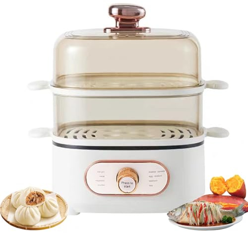 Vaporizador eléctrico, 2.5 L multifuncional para alimentos con 8 modos de cocción para cocinar al vapor saludable verduras, carne, mariscos y cereales