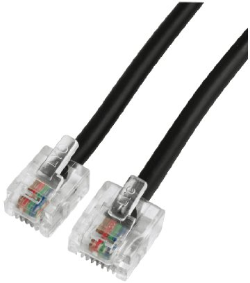 Hama Adapter-Kabel Modular US 8p4c St. - Modular US 6p4c St., 6 m, Schwarz