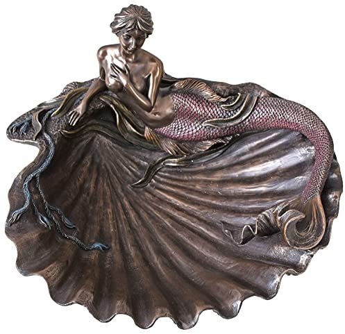 Antik anmutende Muschelschale Keramikmasse Meerjungfrau Jugendstil AN10364A4 Palazzo Exklusiv