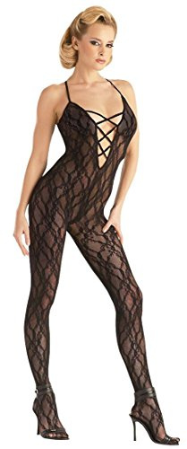 Mandy Mystery Lingerie Catsuit ouvert, Schwarz, L/XL