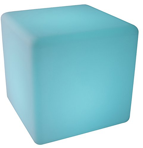 Led Würfel 40x40 cm Leuchtwürfel Outdoor Aufladbar mit Akku und Fernbedienung RGB Farbwechsel 16 Farben Sitzwürfel Hocker Garten Würfelhocker