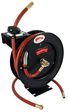 Neilsen CT1056 30ft Air Hose Reel 3/8in x 30ft Auto-Retractable Air Line Hose Reel 3/8in Diameter Fitting 300psi Working Pressure Spring Powered Auto Rewind