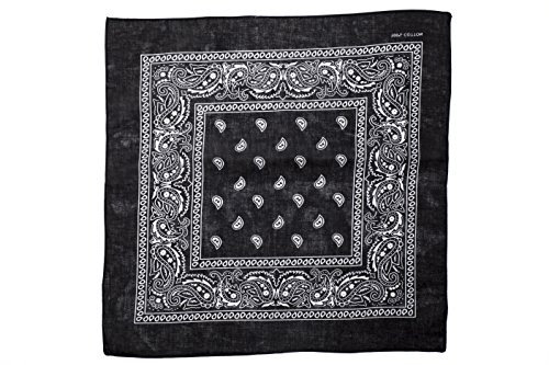 shenky 12er Pack Bandana Kopftuch Bikertuch Halstuch Paisley Muster Hunde Tuch Tücher schwarz apfelgrün rot weiß 100% Baumwolle (schwarz)