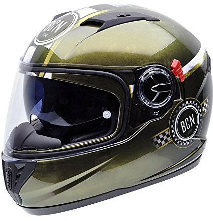 NZI Eurus S MONTJUICH by BCN Motorradhelm, Gold/Weiß/Schwarz, 57-58