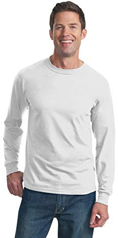 Fruit of the Loom Men's Valueweight Long Sleeve T-Shirt, White, XX-Large