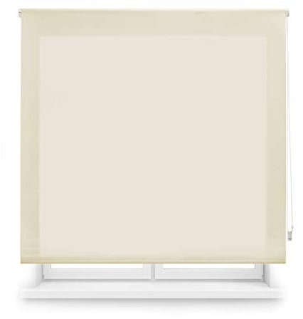 Blindecor Ara | Tenda a rullo traslucida tinta unita - Beige, 140 x 175 cm (Larghezza x Altezza) | Dimensioni del tessuto 137 x 170 cm | Tenda per interne
