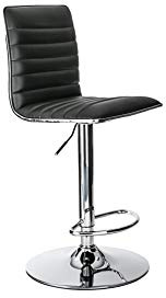 Alphason ABS1301-BLK Colby High Back PU Barstool - Black Black