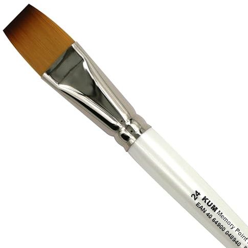 KUM - Aquarellpinsel Memory Point Flach Größe 24 | Malpinsel für Künstler, Künstlerbedarf für Aquarellmalerei und Watercolor