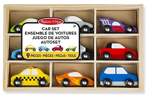 Melissa & Doug Wooden Car Set | Wooden Toy & Trains | Trucks & Vehicles | 3+ | Gift for Boy or Girl