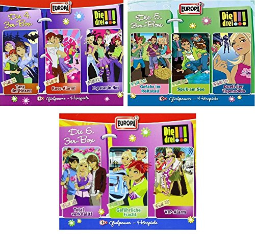 Die Drei !!! (Ausrufezeichen) - 3er Hörspiel Boxen 4+5+6 (Folgen 10-18 ) im Set - Deutsche Originalware [9 CDs]