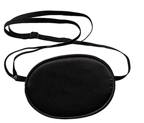 FSSTUD Seide Amblyopie Erwachsene Augenklappe Schützen Lazy Eye Patch für Damen Herren Schwarz
