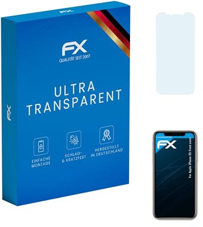 atFoliX Schutzfolie kompatibel mit Apple iPhone XS Front cover Folie, ultraklare FX Displayschutzfolie (3X)