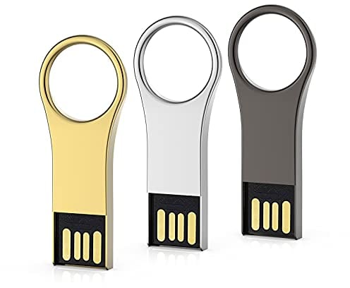 KOOTION 32GB USB Stick 3 Stück USB 2.0 Speicherstick Metall Wasserfest Schlüsselanhänger 32 GB USB Flash Drive Bunt 3 gemischte Farben Memory Sticks (Set 3 STK 32G)