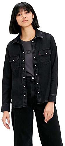 Levi's Women's Iconic Western Shirt, Night Is Black, XS