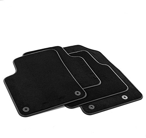 MDM PRO-7402 Fußmatten für Citroen C3 Aircross / Opel Crossland X - Crossland 06.2017>, Passgenau Velours Kunstlederkanten und doppelten Steppnaht Chromnähte