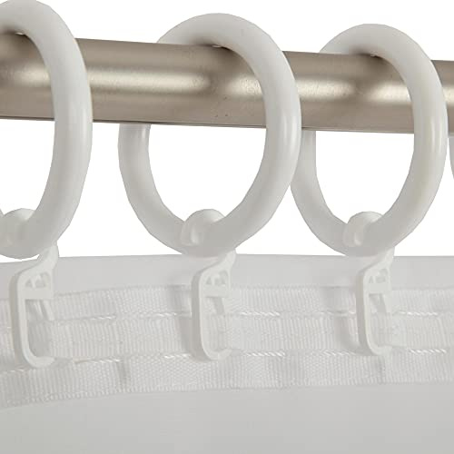 Bestlivings Gardinenringe (Ø40mm) mit Faltenleghaken im 40er Pack, ideal für Gardinenstangen bis Ø28mm (Weiß), für Vorhänge und Gardinen - Ringe mit Faltenhaken