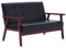 Tidyard Sofabank 2 Sitzer Retro Sitzbank mit Rückenlehne Wartezimmer Sofa Ledersofa Esszimmerbank Essbank Küchenbank Flurbank Sofa Sessel Bank, Schwarz Kunstleder