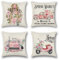 Artscope 4er-Set Dekorativ Kissenbezug 45 x 45 cm, Polyester Leinen Kissenbezüge Dekokissen Kissenhülle Set Kissen Fall für Sofa Auto Schlafzimmer Zuhause Dekor (Frühling Set C)