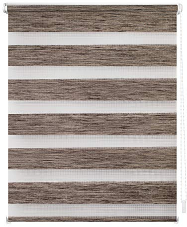 Lichtblick Doppelrollo Blickdicht ohne Bohren Hellbraun 45 cm x 150 cm (B x L)