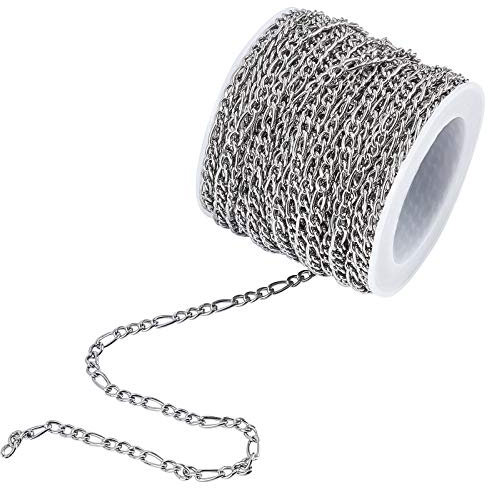 UNICRAFTALE 10m Edelstahl Kabel Kette Link Kette Halskette Metall Ketten Panzerketten Verdrillte Ketten Kreuzkabelketten Spulenkette Kette Verbindungsketten Für DIY Halskette Schmuckherstellung