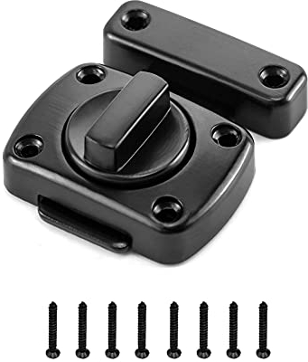 QWORK® Türriegel Diebstahlsicherung, Drehriegel, Sicherheitsriegel, Schwarz, Edelstahl, 1 Stück