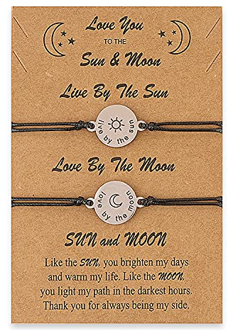 TINGYA Sonne und Mond Armband Bester Freund Paar Passende Armband für immer Versprechen Teen Mann Frau Geschenk Schmuck (Sun and Moon Bracelet)