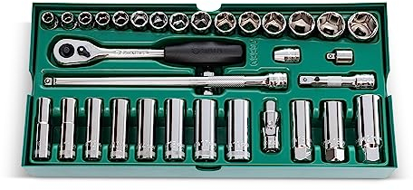 SATA ST09902SJ 33 Pieces 3/8” Drive 6 Point Metric Socket Tray Set