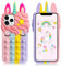 Vunake for iPhone 11 Pro Max Case Fidget Toy Phone Case for Kids Girls Push Bubble Fidgets Release Stress Protective Case Soft Silicone Shockproof Phone Case Cover for iPhone 11 Pro Max 6.5 -Unicorn