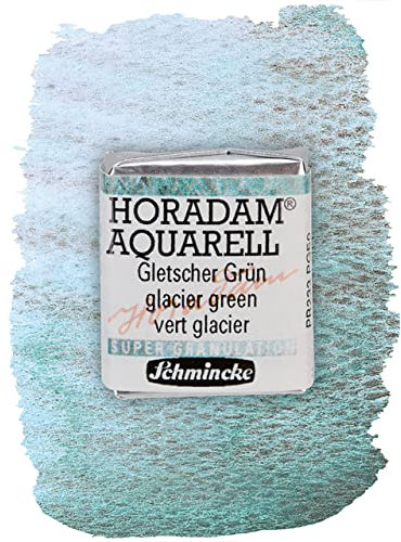 Schmincke – HORADAM® AQUARELL, Super Granulation, 14 963 044 Gletscher Grün, 1/2 Näpfchen, sehr stark granulierende Farbtöne, feinste, supergranulierende Aquarellfarben