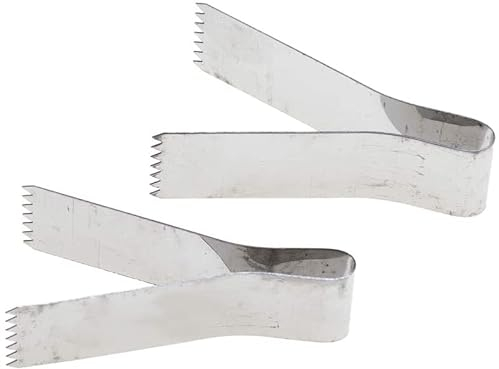 XCSSKG 2 pinze per pasticceria in acciaio inossidabile, per biscotti e servizio, per raschietto per impasti, Argento, Singolo