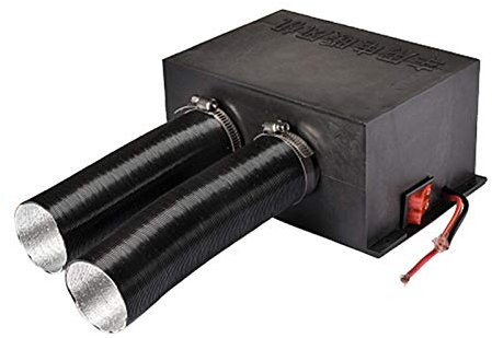 Xiaocao Chauffage De Voiture À Double Trou 500W 12V 24V Aérotherme De Voiture Chauffage De Dégivrage pour Voitures, Camionnettes, Bus, Camping-Cars, Camions150x120x86 Mm