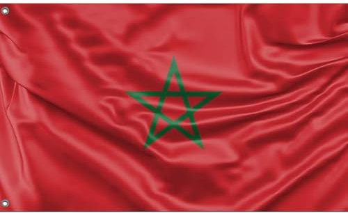 Drapeau du Royaume du Maroc | Impression au design unique | Fabriqué dans l'UE (90 x 150 cm)