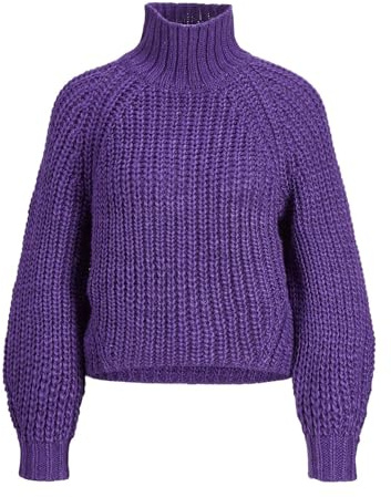 JJXX Jxkelvy Chunky Col Haut Tricot Noos Pull, Violet crépuscule, XL Femme