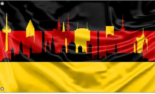 Berlin Skyline Flagge, Deutschland | einzigartiger Designdruck | Made in EU (3x5ft / 90x150cm)