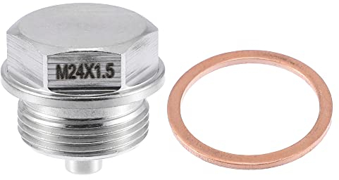 A ABSOPRO QRF027 Ölablassschraube mit Dichtring Kupfer M24x1,5 Ablassschraube Motor Ölwanne