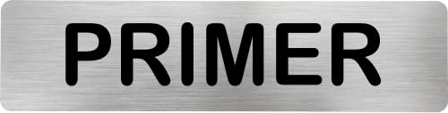 MovilCom® - Señal de acero inoxidable PRIMER | Placa puerta EN CATALAN | Señal informativa | Cartel Puerta 200X50mm