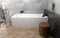 ECOLAM® Badewanne Wanne Rechteck Modern Design Acryl weiß 160x70 cm + Kopfstütze schwarz + Schürze Ablaufgarnitur Ab- und Überlauf Automatik Füße Silikon Komplett-Set