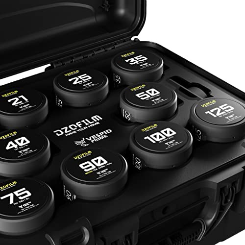 DZOFILM Cine Lens Vespid Prime 10-Lens Kit (16 T2.8 + /21/25/35/40/50/75/100/125 T2.1 + Macro 90 T2.8) metric